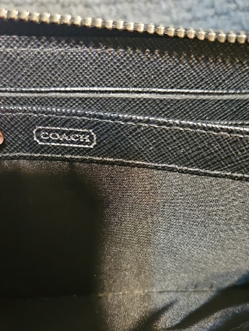 Coach Black Signature Jacquard Continental Wallet with Patent Trim - Picture 6 of 7